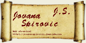 Jovana Špirović vizit kartica